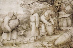 Die Bienenzüchter, Federzeichnung von Pieter Bruegel dem Älteren (um 1568)