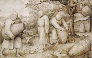 Die Bienenzüchter, Federzeichnung von Pieter Bruegel dem Älteren (um 1568)